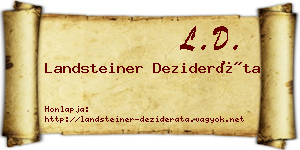 Landsteiner Dezideráta névjegykártya